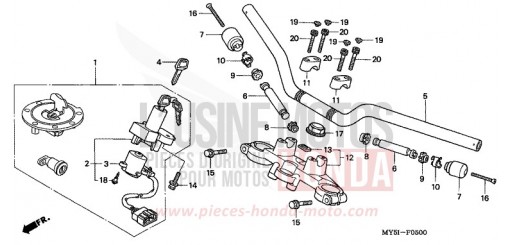 HANDLE PIPE/TOP BRIDGE (CB500) CB5002 de 2002